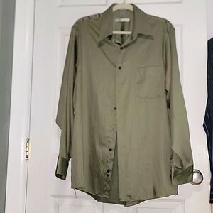 Geoffrey Beene L Green Long Sleeve dress shirt